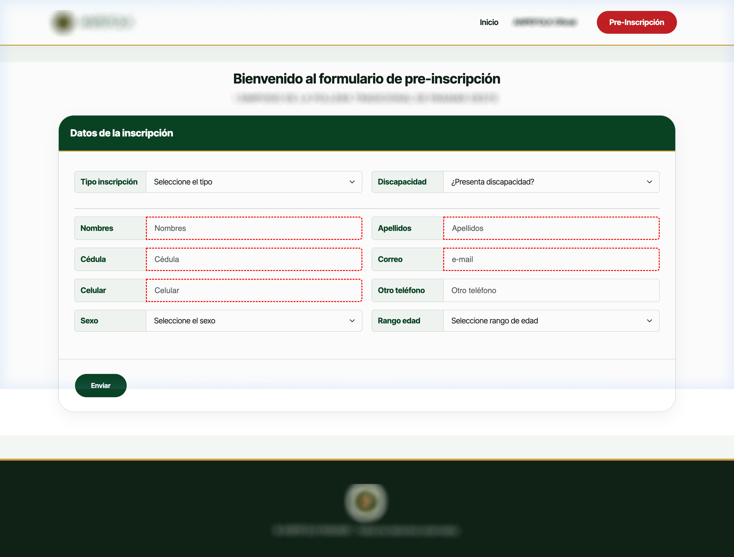 Formulario de Inscripción de Eventos